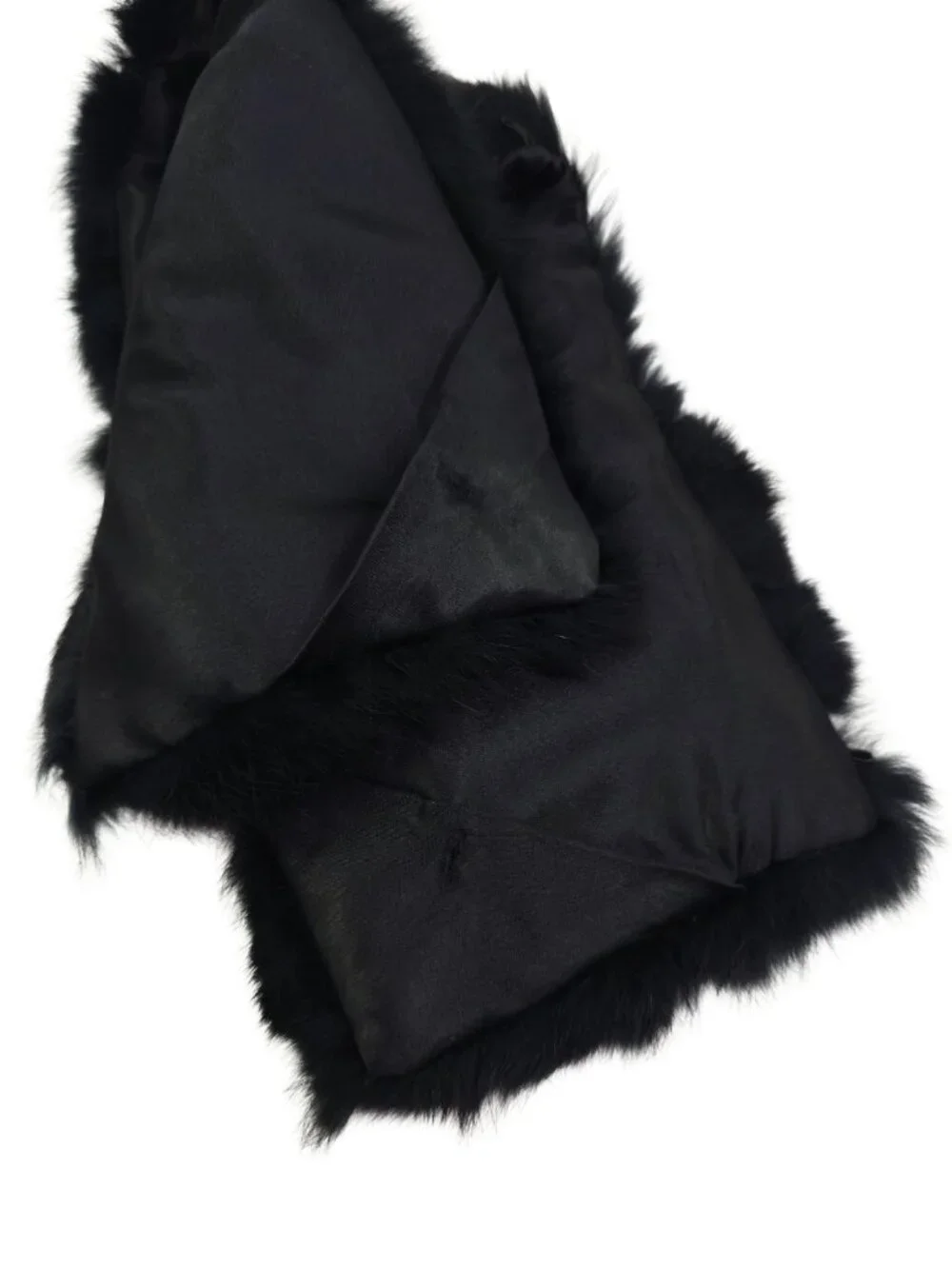Women's Black Genuine Fur Detachable Collar